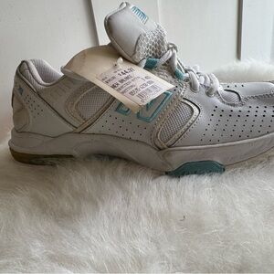 New Balance Tennis Shoes in White and Light Blue